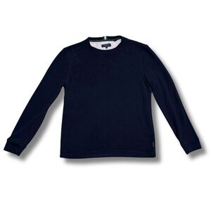 TED BAKER Men's Ribbed Crew Neckline Sweater - Navy Blue, Medium